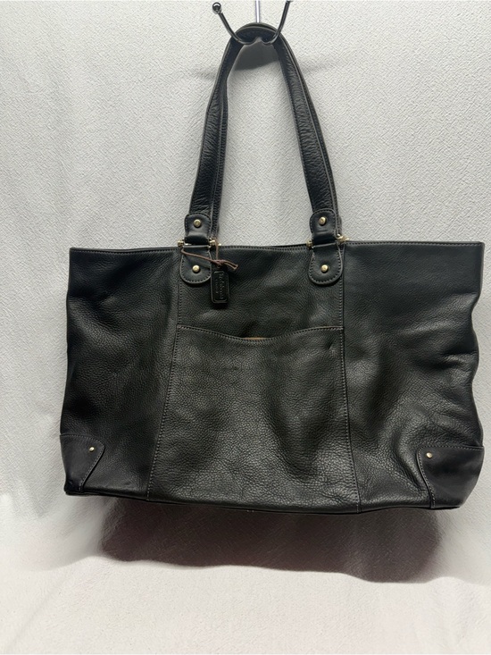 Liz Claiborne Handbags - Timeless Black Leather Tote Hobo Bag Satchel Purse Classic Faux Suede Lining Mod
